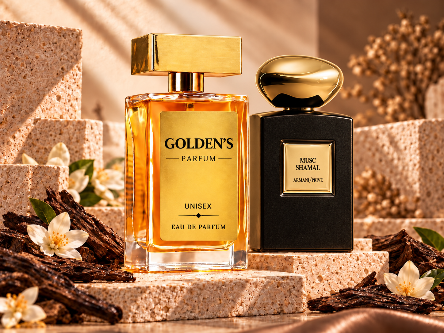 Golden’s me U18 · Armani Privé Musc Shamal